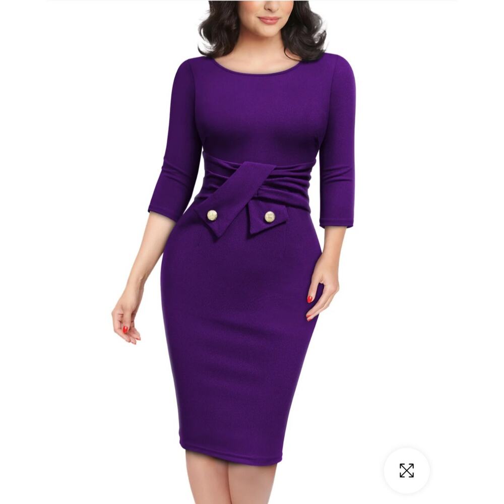 #189 MSRP $40 NWT AISIZE PLEATED WAIST VINTAGE PENCIL DRESS ♡SIZE XL♡